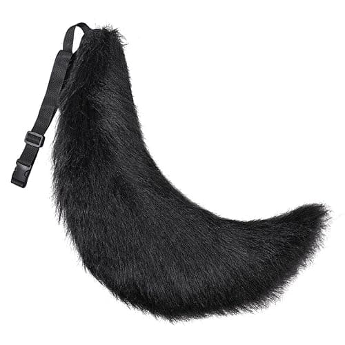 Fxaelian Faux Fur Animal Big Tail Fox Cat Dog Wolf Tail Set Halloween Cosplay Party Costume Accessory - Image 1