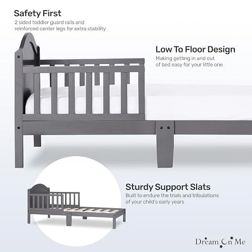 Dream On Me Sydney Toddler Bed in Steel Grey, Greenguard Gold Certified thumbnail 6