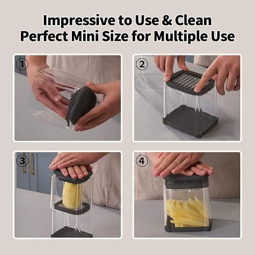 French Fry Cutter, Solucky Potato Onion Cutter, Professional Homestyle Vegetable Chopper Dicer, Great for Potatoes Carrots Cucumbers Zucchini Peppers 3/8 inch Blade(Only 1 Blade) thumbnail 5