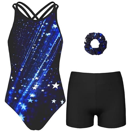 JOYSTREAM Gymnastics Leotards for Girls With Polyamide Shorts Sparkly Ballet Dance Activewear - Image 1