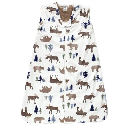 Hudson Baby Infant Girls Long Sleeve Plush Faux Fur Sleeping Bag, Wearable Blanket - Image 1