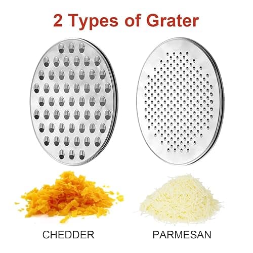 FUNCYboo Cheese Grater with Storage Container, Bowl Grater 2 in 1 Food Grater Cheese Grater Bowl with Lid for Cheese Chocolate Cucumber Vegetable(Red) thumbnail 4