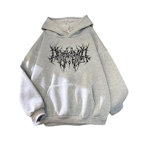 Y2K Grunge Gothic Graphics Hoodies Women Harajuku Aesthetic Hiphop Long Sleeve Oversized Sweatshirt Streetwear Autu - Image 1
