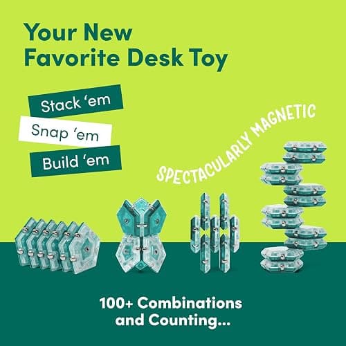 Speks Geode Sphere Magnetic Fidget Toy for Adults & Teens 14+ | Sensory Gadget for Stress Relief and Anxiety, Office Desk Toy Present, Christmas Gift, Holiday Stocking Stuffer | Aqua, 12-Piece Set - Aqua thumbnail 4