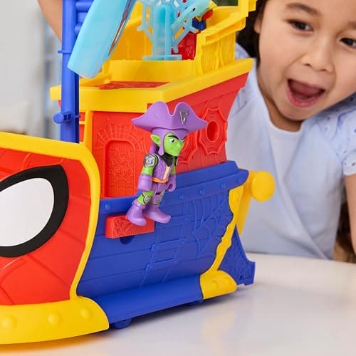 SPIDEY AND HIS AMAZING FRIENDS Marvel Water-Webs Webs Ahoy Bubble Pirate Ship Toy, 3-Inch Action Figures & Boat Playset, Super Hero Toys,, Ages 3+ thumbnail 13