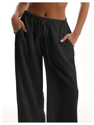 RoseSeek Linen Pants, Wide Leg, Loose thumbnail 3