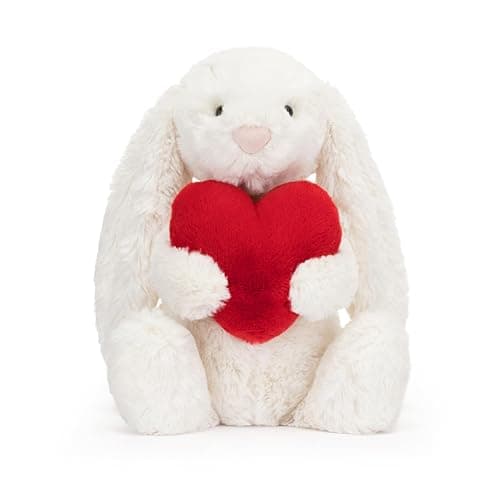 Jellycat Bashful Red Love Heart Bunny Stuffed Animal Plush Toy, Medium 12 inches thumbnail 5