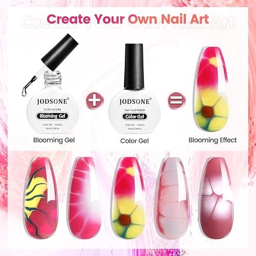 JODSONE Blooming Gel Nagellack zum Verteilen, Transparenter Marmor-Nagel, Nagelkunst-Zubehör für Streueffekte, Blumendruck, Aquarell-Design für Frauen 10 ML thumbnail 6
