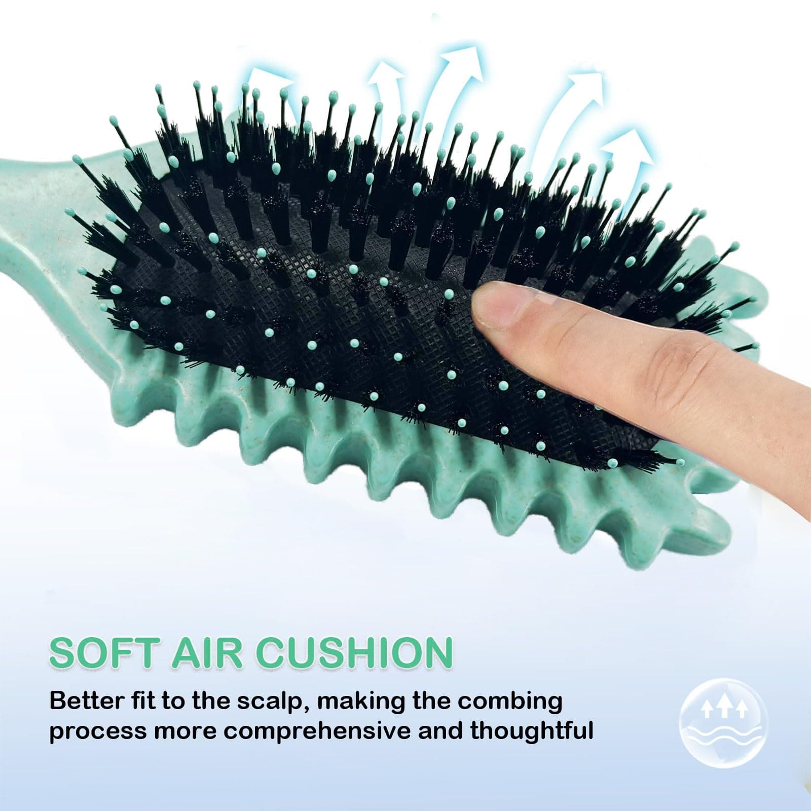 New Curly Hair Brush, 2025 Newest Brush Less Pulling Styling Brush for Men and Women, Curl Brush,Boar Bristle Hair Brush Styling Brush for Detangling (Pink) thumbnail 6