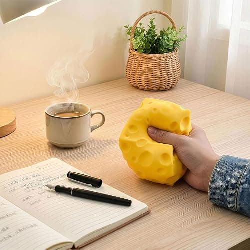 Giant Cheese Squishy – Slow Rising Sensory Fidget Toy, Jumbo Squeeze Cheese Cube for Stress Relief, Soft Hand Squeeze Toys, Portable Calming Gift for Adults Office Desk (Medium-2.96") thumbnail 6