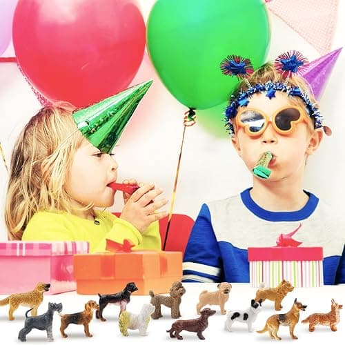 DOITEM Dog Figures for Kids, 12pcs Plastic Realistic Puppy Figurines, Small Dog Cake Topper, Learning Educational Toys Cake Toppers Birthday Gift for Kids Toddlers thumbnail 7