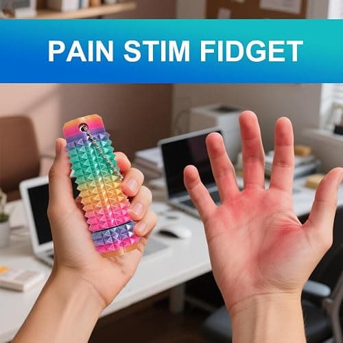 3PC Little Ouchies Fidget Toys Adults, Pain Stim Fidget Anxiety Relief Pain Stim Pocket Sensory Toys for Anxiety and Stress Reduction,Portable Travel Stress Relief Spiky Fidget Keychain (Style-2) thumbnail 4