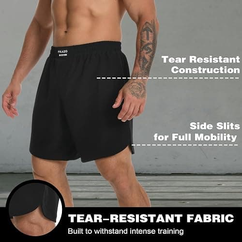 Fikazo MMA Shorts Men - No Gi BJJ Grappling Shorts for Muay Thai, Boxing, Fight，Wrestling & Combat Training thumbnail 2