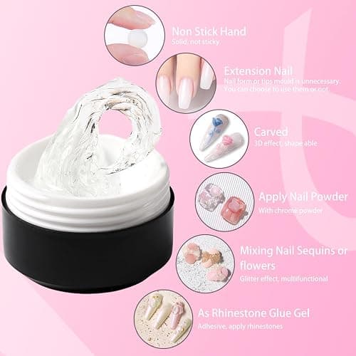 GZMAYUEN Festes Nagelverlängerung Nail Extension Builder Gel 15ML Weiß Solid Aufbaugel Gel für Nägel, 3D Dekoration Nagelskulptur Gel Hartes Gel thumbnail 5