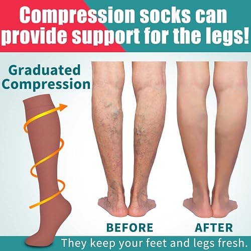 Laite Hebe 4 Pairs-Compression Socks for Women&Men Circulation-Best Support for Nurses,Running,Athletic thumbnail 2