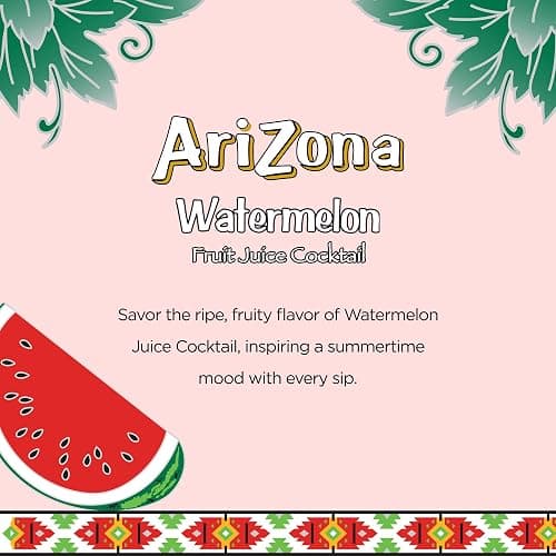 AriZona Watermelon - Fruit Juice Cocktail - 16 Fl Oz (Pack of 12) thumbnail 4