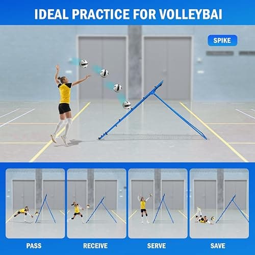 Winthai Volleyball Rebounder Net, 6 Angles Adjustable Pitch Bounce Back Baseball Softbal Lacrosse Rebound Sports Practice Training Equipment with Strike Zone for Backyard Indoor Outdoor thumbnail 2