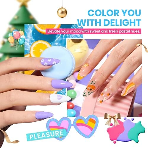 Beetles Winter Gel Nail Polish Set - Emotional Spectrum 69PCS 60 Colors Gel Polish Kit Base Coat Glossy & Matte Top Coat UV Led Soak off Collection Brown Red Black Nude White Christmas Gifts for Women thumbnail 4