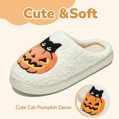 Cute Fuzzy Slippers for Women Men Memory Foam House Shoes indoor outdoor | Non Slip lightweight sole,Indoor and Outdoor,Machine-washable,Slip-on Bedroom Slides,Gift for womens thumbnail 3