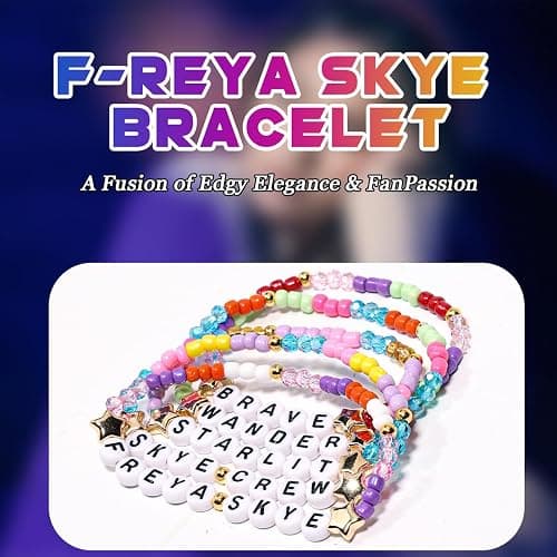 AICase for Freya Merch Skye Gifts Inspired Bracelets 5 Pcs Stackable Stretch Beaded Friendship Bracelets Concert Outfit Vinyl Poster Sticker Merchandise Gifts for Fans Women Birthday Christmas thumbnail 2