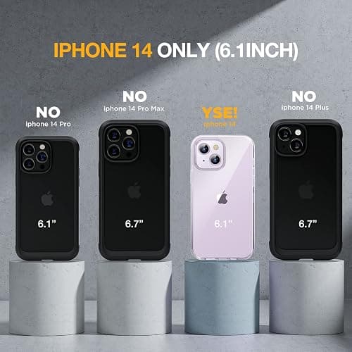 Miracase Compatible with iPhone 14 Case 6.1 inch, [Built-in Glass Screen Protector + Camera Lens Protector] Full Body Rubber Bumper Clear Back Case Cover (Clear) thumbnail 7