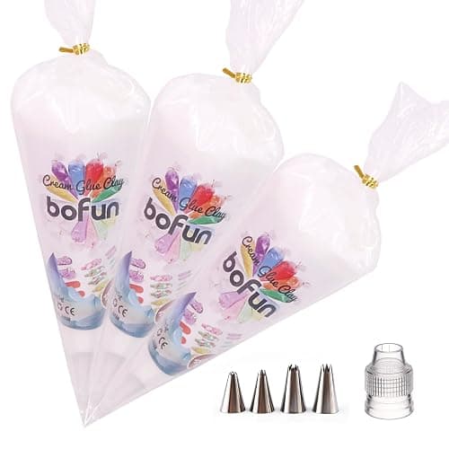BoFUN White Decoden Cream Glue, Whipped Cream Glue Clay Kit for Crafts | Cream Glue Set with Piping Nozzles, Craft Supplies for Phone Case, Frame, Jewelry Box & Home Decor (White) - Image 1