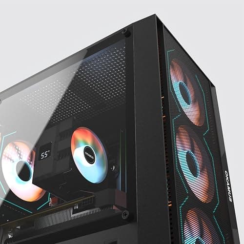 OKAMUS Gaming PC, i7 6700 CPU Up to 4.0GHz, RX 590 2304 SP 8GB DDR5 Graphics Card, 512 GB M.2, 16 GB RAM Pre-Built Computer, ARGB Fans x 4, Win 11 Home，WiFi 6 + BT 5.3, 400W PSU (RX 590+512GB+16GB) thumbnail 9