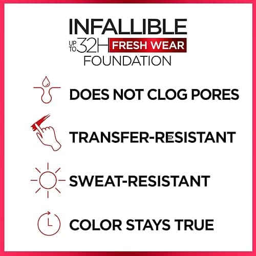L'Oreal Paris Makeup Infallible Up to 32 Hour Fresh Wear Lightweight Foundation, 390 Rose Pearl, 1 Fl Oz, Packaging May Vary thumbnail 5