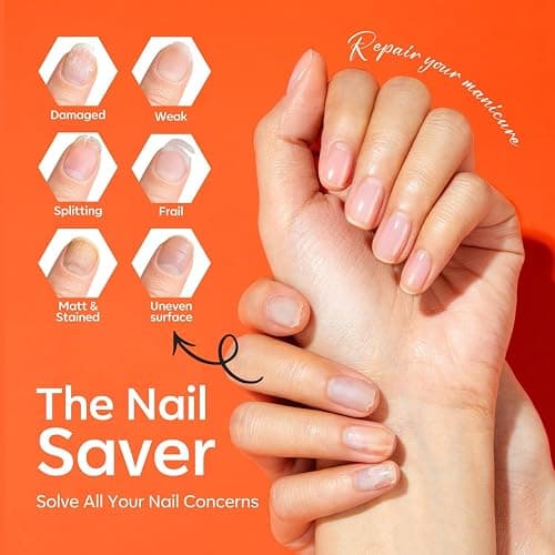 Modelones Nail Strengthener and Growth, Water-Based Nail Hardener Repair | Nail Hardener Extra Strong and Growth 3-in-1 Clear Nail Repair Mode Strengthening Polish Care Gifts Women 13.5ml 0.46 Fl Oz thumbnail 3