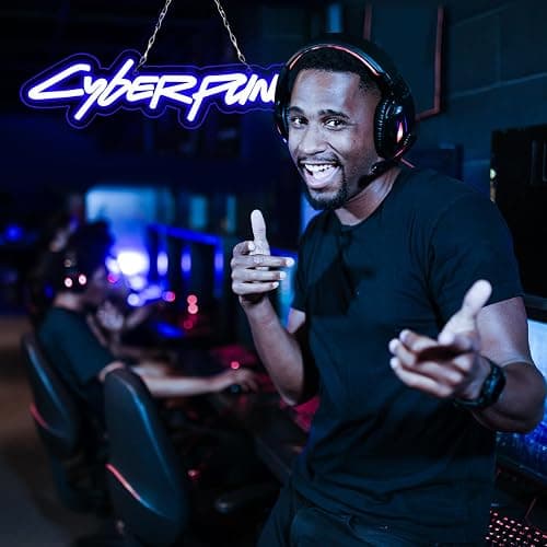 WonderfulLife Game Cyberpunk Neon Sign for Game Zone Decor,Shooting Games Led Lights for Man Cave Gaming Room Internet Bar or Bedroom Decoration.5V USB Powered,Easy Hanging. thumbnail 4