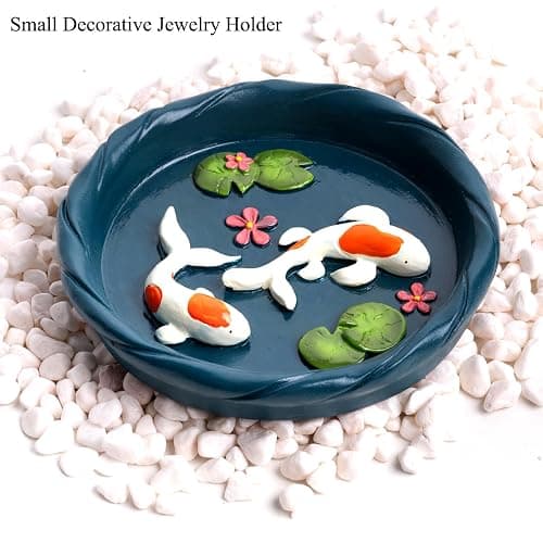 wowhalolo Koi Fish Ring Dish - Resin Jewelry Tray, Jewerly Holder for Women& Engagement Gift, Wedding Ring Holder for Ceremony, Key Bowl for Trinkets, Small Decorative Tray thumbnail 5
