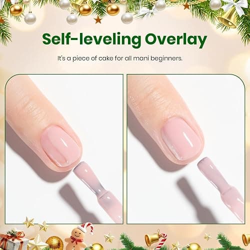 Beetles Rubber Base Gel Nail Polish - Christmas Limited, 6 Colors Nude Gel Polish Pink Peach Neutral Sheer Base Colors for French Nail Tips Flexible U V LED Soak Off DIY Home Manicure Winter Gifts thumbnail 5