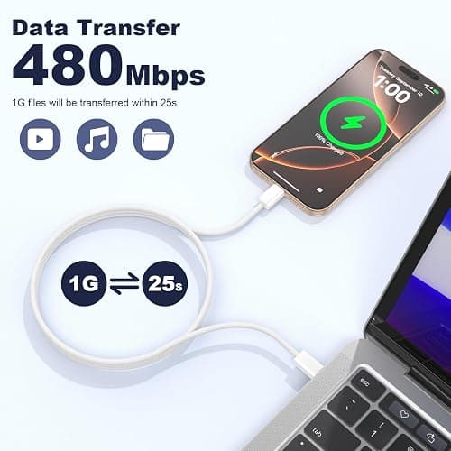Quickeep USB C to USB C Cable 3FT 2 Pack, Nylon Braided 60W Type C Charger Fast Charging, iPhone 15 16 17 Charger Cord, USBC to USBC Cable for iPhone 15 16 17 Pro Plus Pro Max/iPad Pro/Air thumbnail 5
