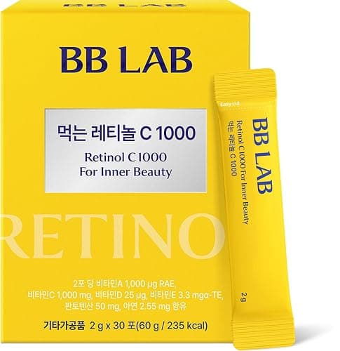 BB LAB Retinol C 1000, Powder Blend with Vitamin C, Retinol, Vitamin E, B5 & Zinc for Radiant Skin, Korea Inner Beauty Supplement for Healthy-Looking Skin - Image 1