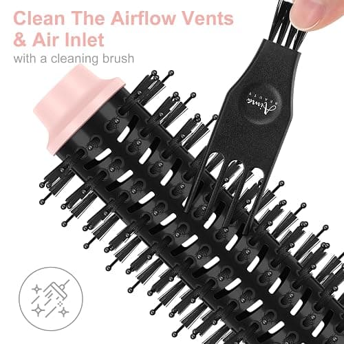 Hair Dryer Brush Blow Dryer Brush in one, Aima Beauty 1.25'' Round Brush Blow Dryer Ionic Hot Air Brush Styler Volumizer with Ceramic Coating & Tufted Bristles for Smooth and Shiny Blowout, Pink thumbnail 9