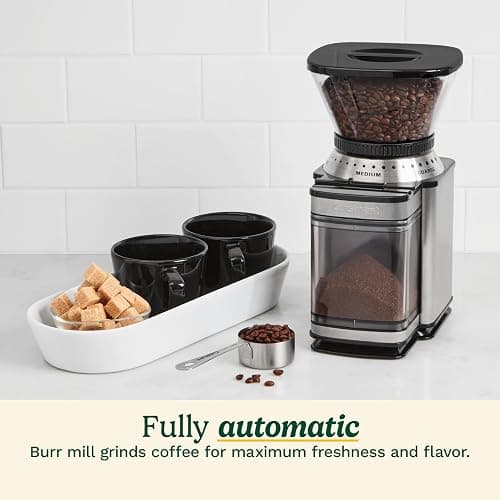 Cuisinart Coffee Grinder, Electric One-Touch Automatic Burr Coffee Grinder with 18-Position Grind Selector, Cup Size Selector for 4 – 18 Cups, DBM-8P1, Black Stainless thumbnail 4