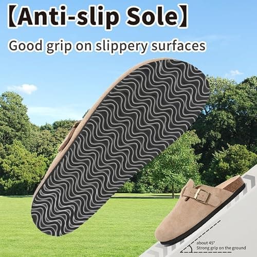 Maxome Women's Clogs Soft Suede Clogs for Women Cork Footbed Mules for Women Slip on Sandals Comfort Casual Arch Support Lightweight Slippers for Indoors and Outdoors Activities thumbnail 6