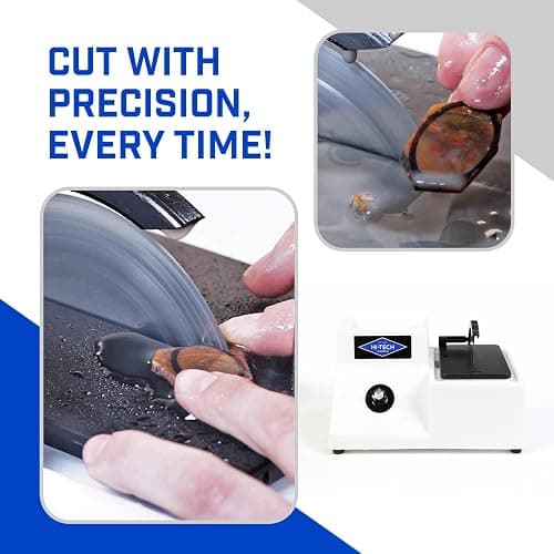Hi-Tech Diamond 4"/5" Lapidary Trim Saw - Stone Cutter Equipment, Glass Cutter, Diamond Blades Included, Rock Polisher & Cutting Tool Set for Gems, Minerals, Stones and Crystals – 4/5 Inch, 115V Only thumbnail 6