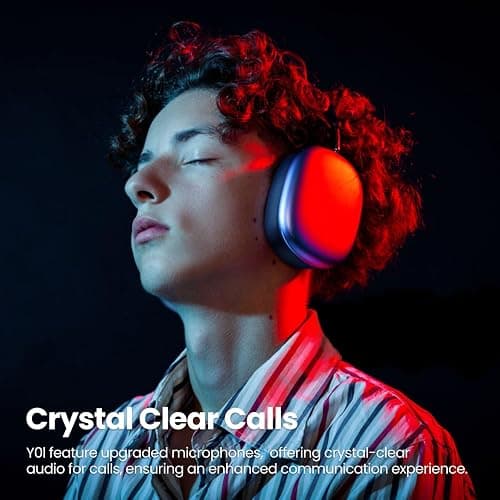 Wentronic Y01 Wireless Over Ear Headphones, Noise Canceling Bluetooth 5.3 Headphones with Microphones,Hi-Res Audio,48H Playtime,Foldable,Breathable Soft Earpads for iOS/Android/Samsung/PC-Blue thumbnail 5