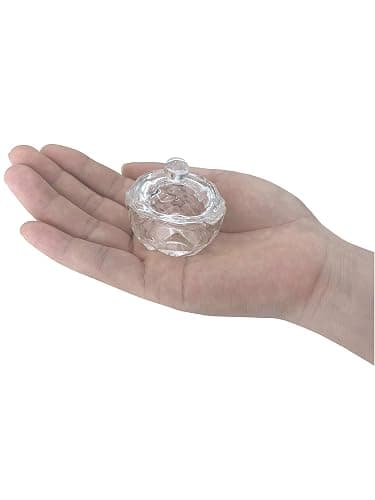mollensiuer 2Pcs Clear Nail Art Acrylic Liquid Powder Dappen Dish Bowl Glass Crystal Cup Glassware with Lid for Nail Art Manicure Care Tools thumbnail 6