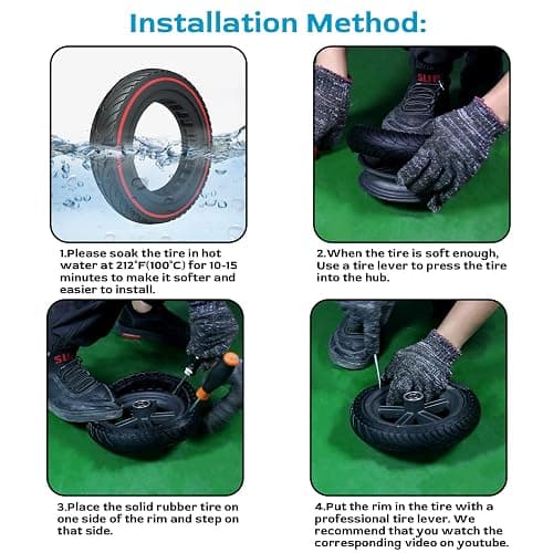 OUXI Xiaomi Tyre, Electric Scooter Tyre Solid 8.5 Inch Puncture Proof Explosion Proof Rubber Tubeless Wheel Front/Rear for Xiaomi Mijia M365 Pro, Gotrax gxl/XR/V2-2PCS thumbnail 7