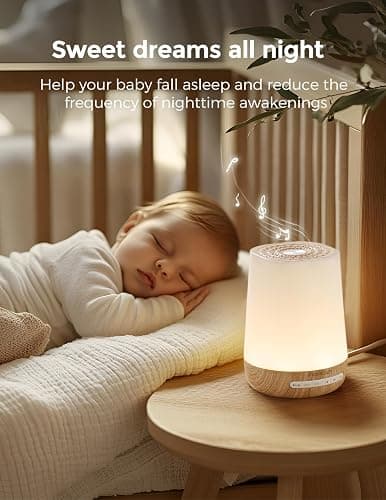 Baby Sound Machine, Momcozy White Noise Machine for Baby Sleeping with Night Light, Toddler Sleep Trainer with 34 Soothing Sounds, Timer, App Remote Control, Personal Sleep Routine(Wood Grain) thumbnail 7