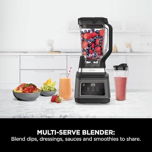 Ninja 2-in-1 Blender with 3 Automatic Programs; Blend, Max Blend, Crush, and 4 Manual Settings, 2.1L Jug & 700ml Cup, 1200W, Dishwasher Safe Parts, Auto-iQ, Black BN750UK thumbnail 3