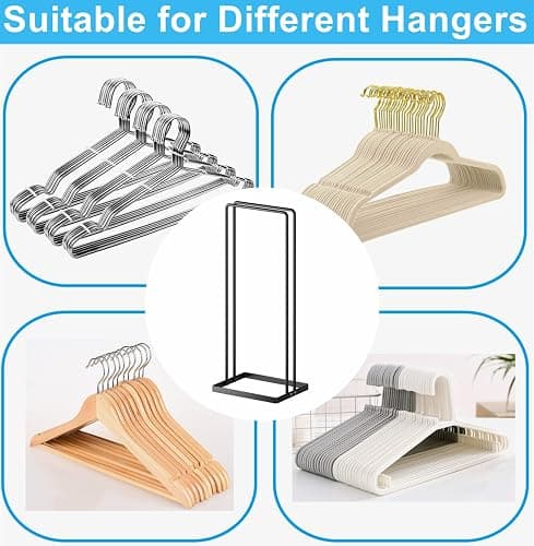 Hanger Organizer Stacker, Clothes Hanger Holder for Closet Laundry Room, Hangars Stacker Hold up 110 Wire Hangers for Storage Organizer, Hanger Rack Stand for Adult Child Velvet Pants Hangers thumbnail 5