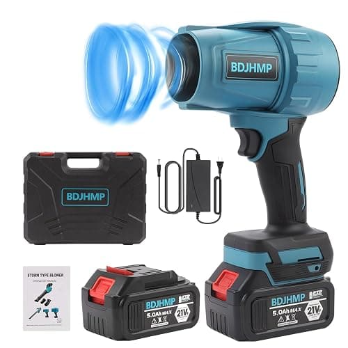 Leaf Blower Cordless, 21V 350,000RPM Portable Dust Cleaner Handheld Leaf Blower w/ 5.0Ah Batteries & Charger, Lightweight Blower for for Lawn, Yard, Patio, Sidewalk and Car Cleaning - Image 1