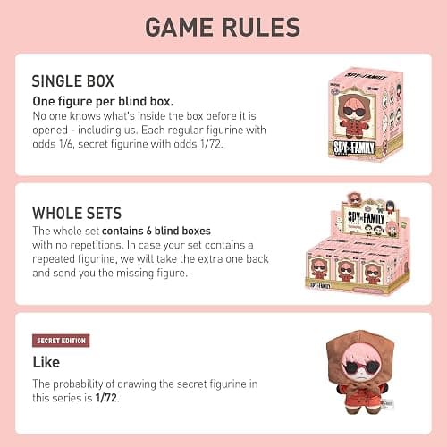 POP MART SPY × FAMILY Character Series Plush Blind Box Figures, Anime Random Design Action Figures Collectible Toys Home Decorations, Gift choice, Holiday Birthday Gifts for Girls and Boys, Single Box thumbnail 4