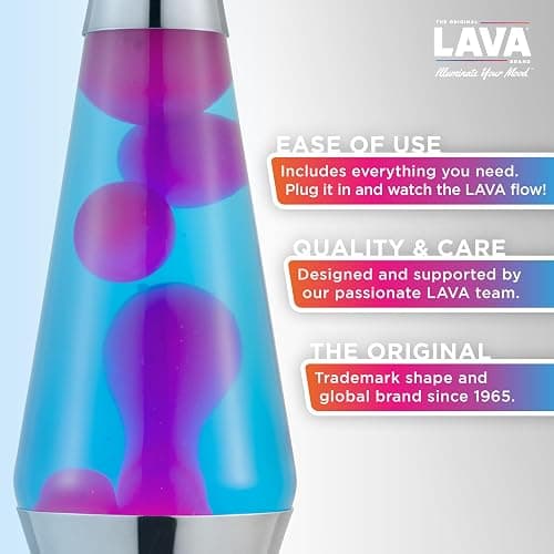 LAVA The Original Lamp - 14.5" Techno Chrome - Classic Liquid Motion Lamp - Pink and Blue Liquid - Item #2097 (Amazon Exclusive) thumbnail 3
