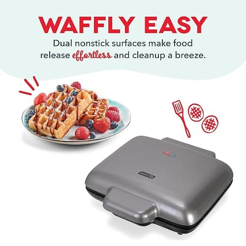 DASH Multi Mini Waffle Maker - Four 4” Waffle Molds, Nonstick Waffle Iron with Quick Heat-Up, Nonstick Surface - Perfect Mini Waffle Maker for Kids and Families, Just Add Batter thumbnail 4