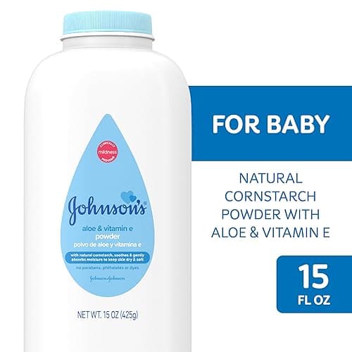 Johnson's Baby Powder with Naturally Derived Cornstarch, Aloe & Vitamin E for Delicate Skin, Hypoallergenic, Free of Parabens, Phthalates & Dyes for Gentle Baby Skin Care, 15 oz thumbnail 5