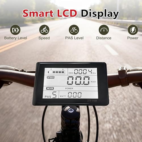 Electric Bicycle Kit, 72V 2000W E-Bike Rear Wheel Hub Motor with Mutifunction LCD Display & Pedal Assistant Sensor, 60N.M 7-Speed Flywheel E-Bike Conversion Set US Stock thumbnail 3